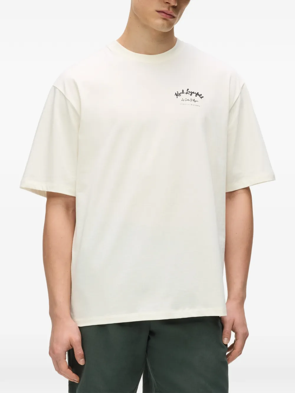Karl Lagerfeld T-shirt met print Beige