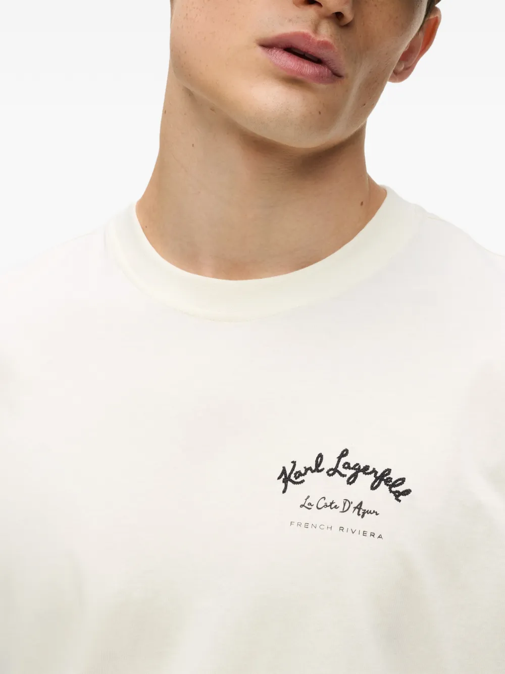 Karl Lagerfeld T-shirt met print Beige