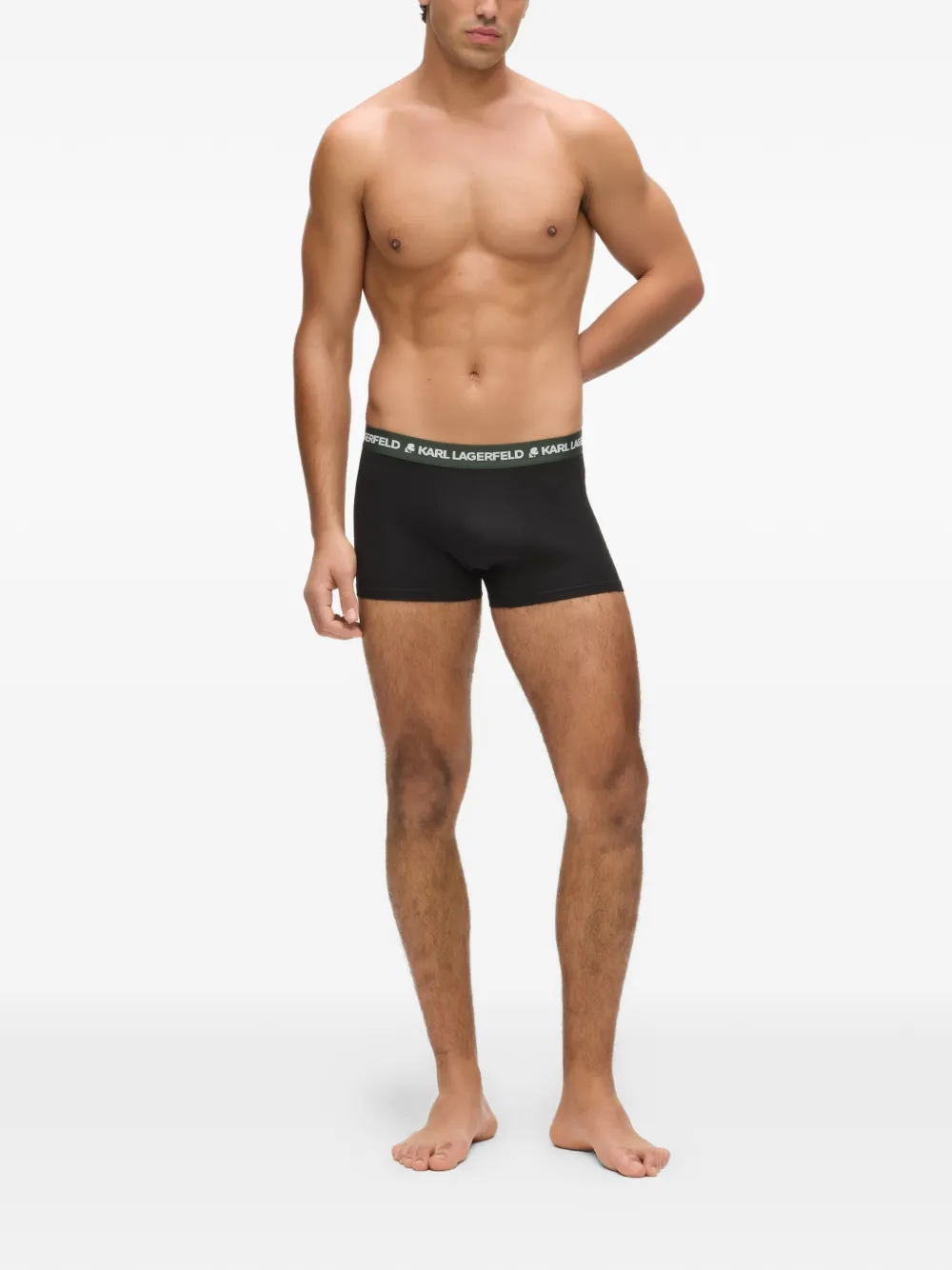  Karl Lagerfeld Logo-waistband Boxers (set Of Three) - Black 