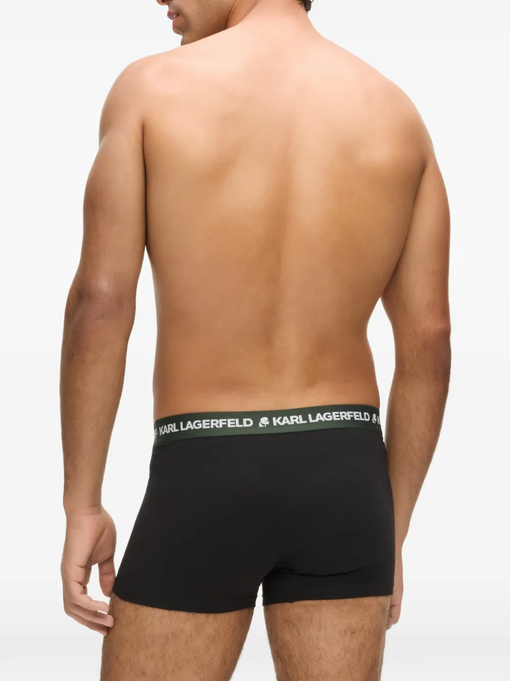 Karl Lagerfeld Drie boxershorts met logoband Zwart