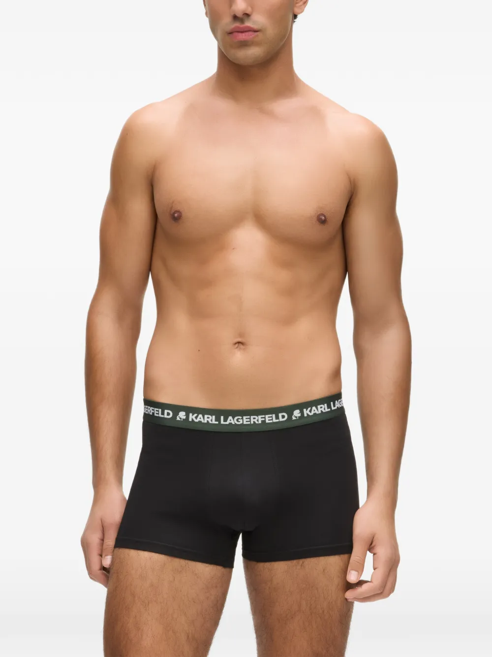  Karl Lagerfeld Logo-waistband Boxers (set Of Three) - Black 