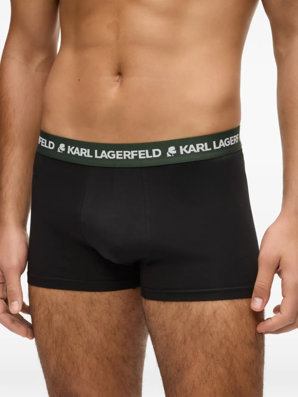 Karl Lagerfeld Drie boxershorts met logoband Zwart