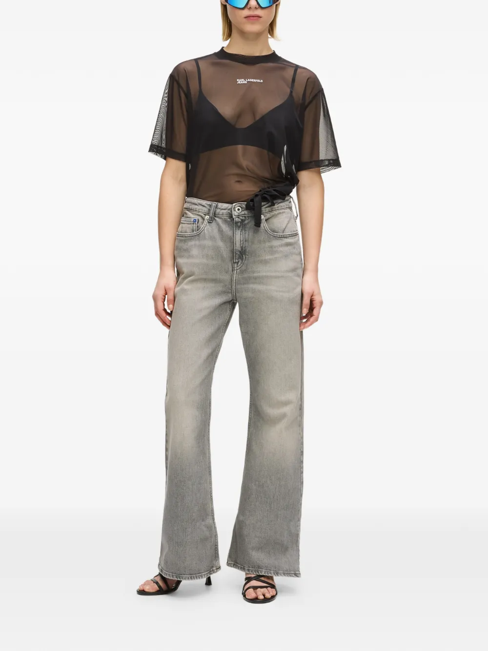 Karl Lagerfeld Jeans Flared jeans met vijf zakken Grijs