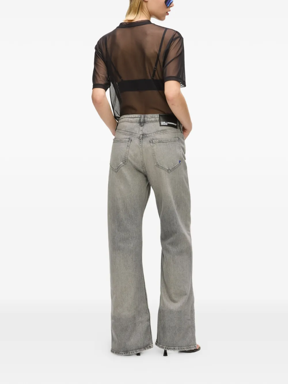 Karl Lagerfeld Jeans Flared jeans met vijf zakken Grijs