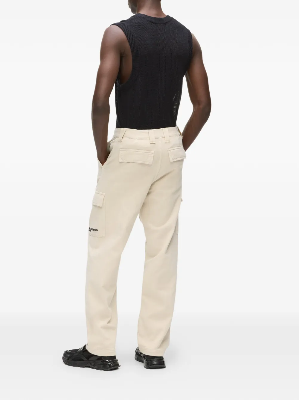 Karl Lagerfeld Jeans Cargo broek met riemlus Beige