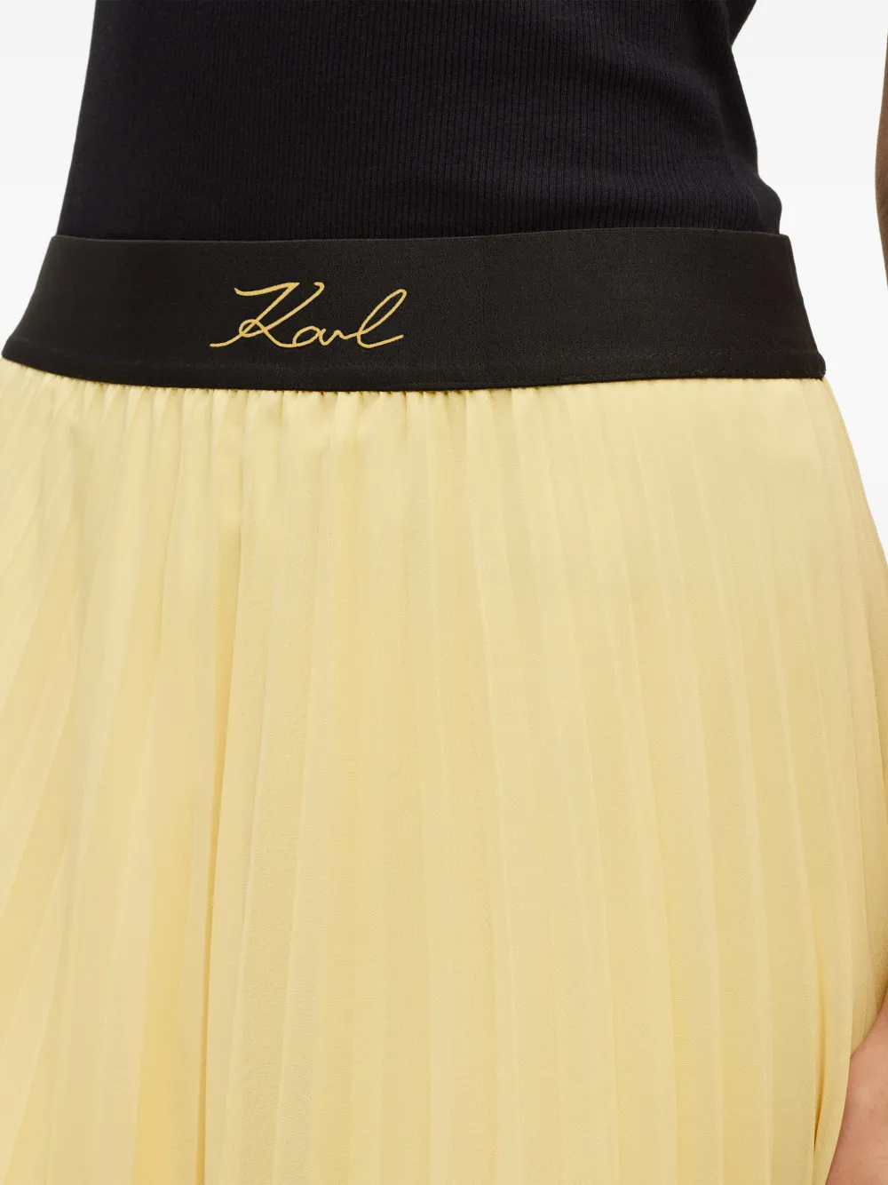 Karl Lagerfeld Midi-plooirok Geel