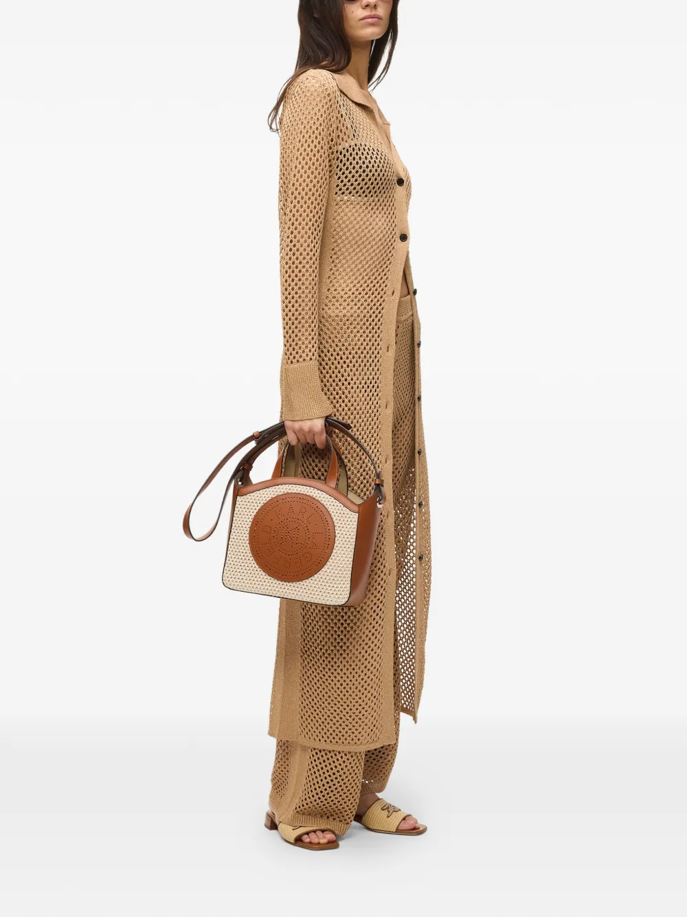  Karl Lagerfeld Small K/circle Mesh Tote Bag - Neutrals 