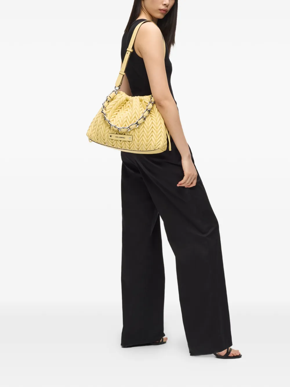  Karl Lagerfeld Medium K/weave Shoulder Bag - Yellow 