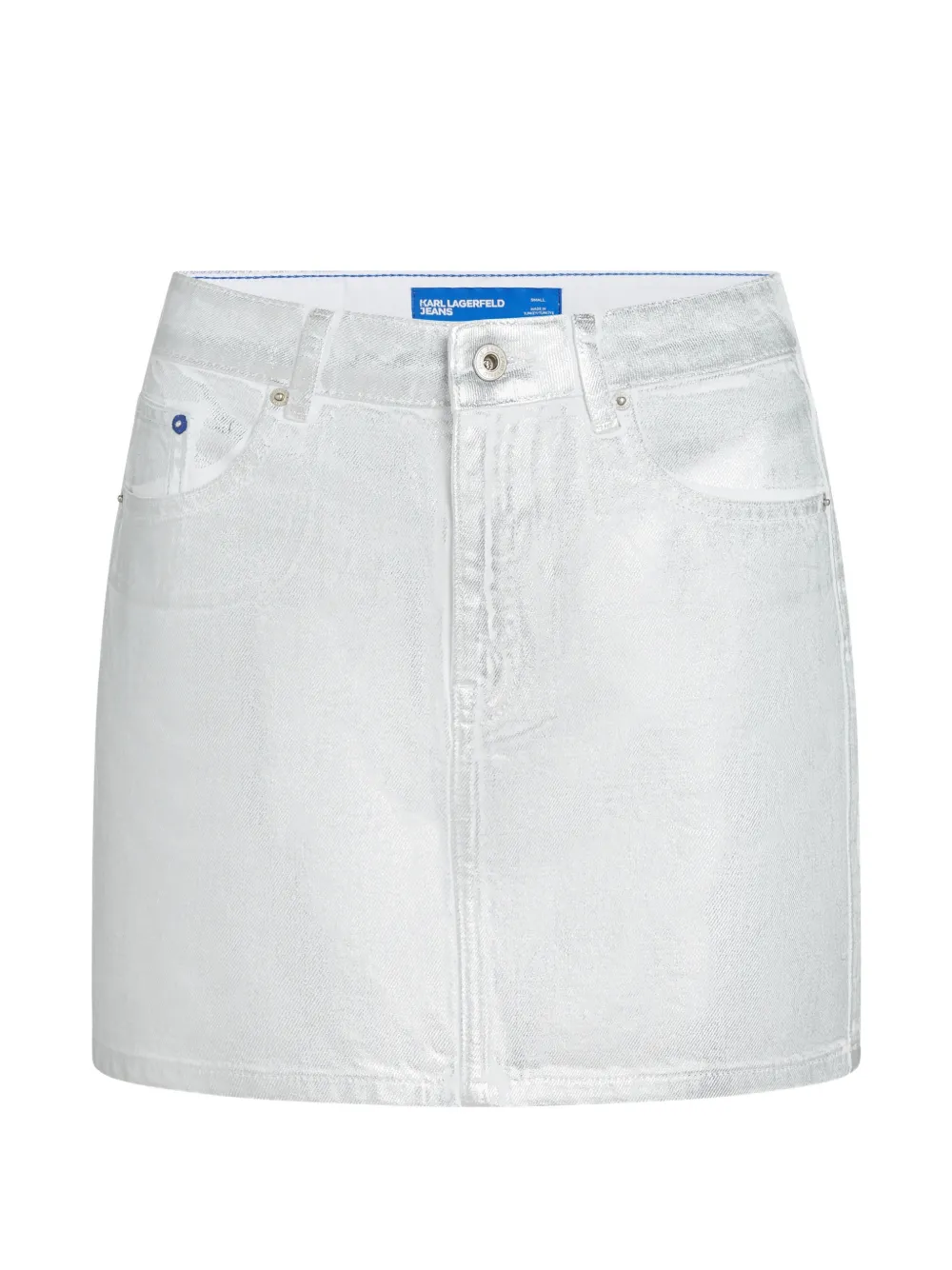 Karl Lagerfeld Jeans Minigonna denim con cinque tasche - Argento