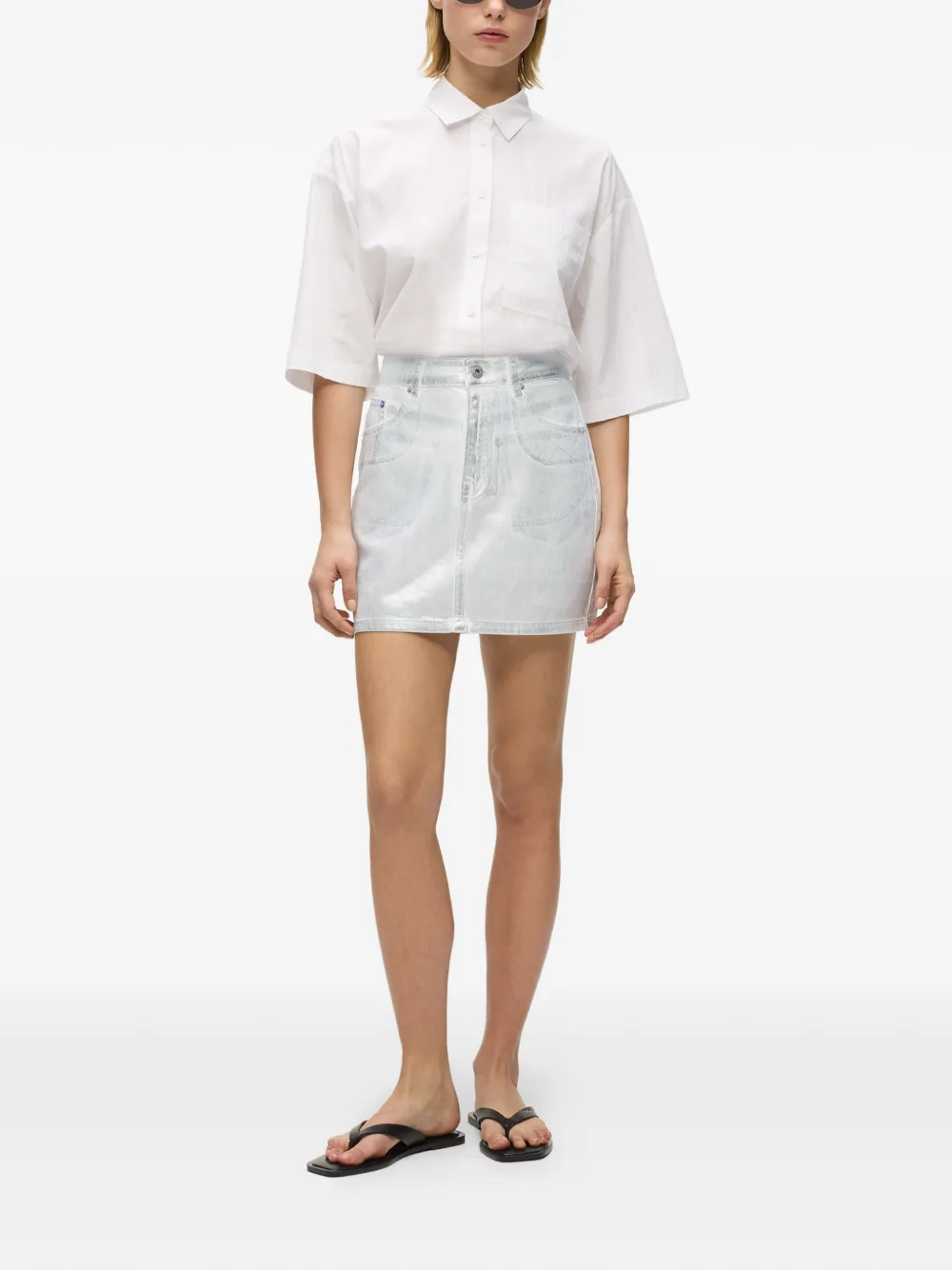  Karl Lagerfeld Jeans Five-pocket Denim Mini Skirt - Silver 