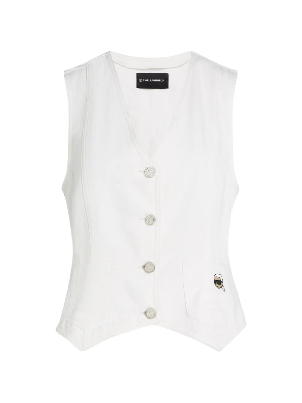 Karl Lagerfeld Gilet Ikon con logo - Bianco