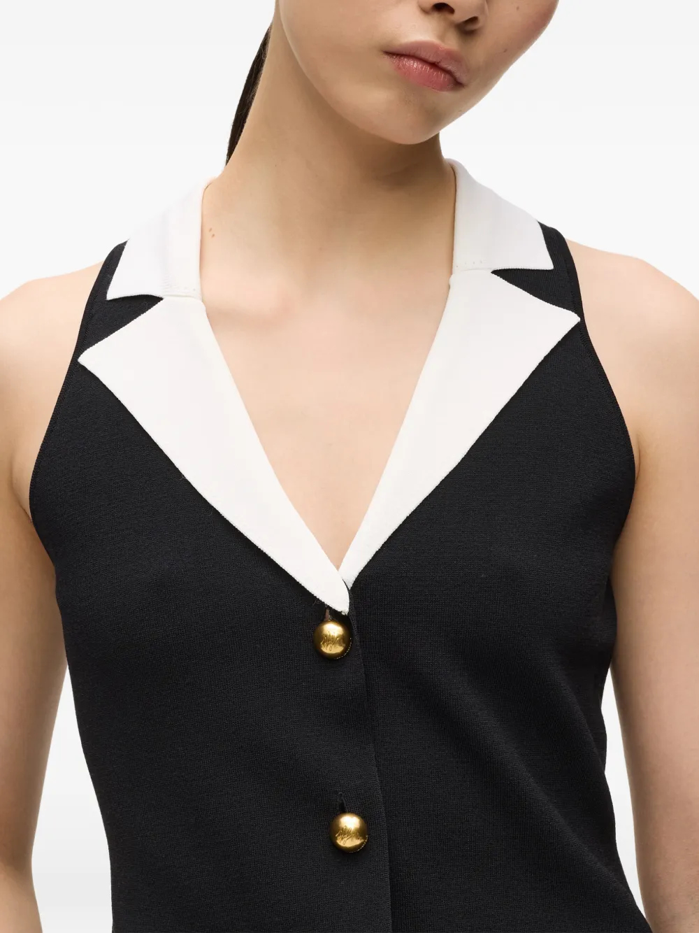 Karl Lagerfeld Top met V-hals Zwart