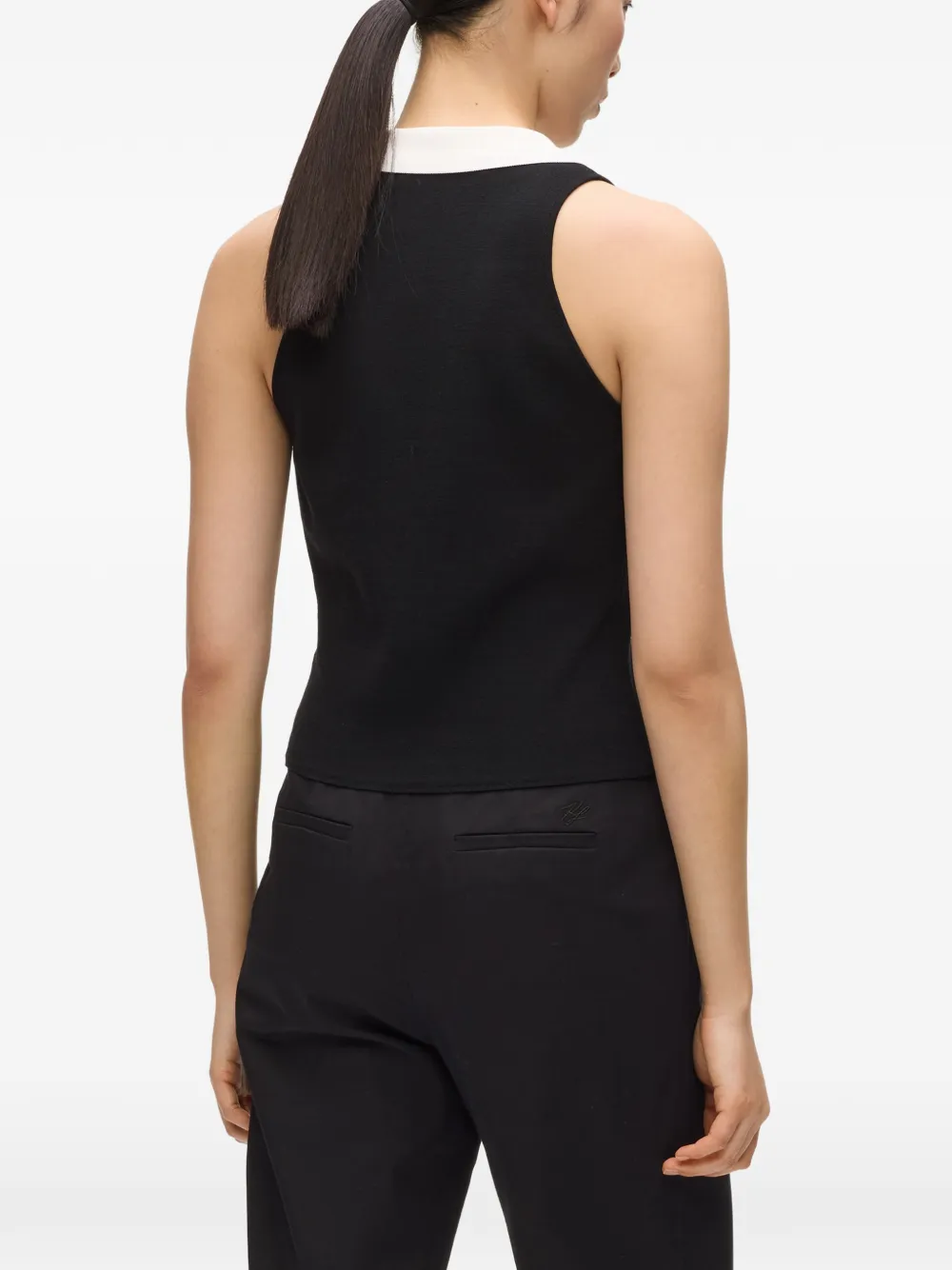 Karl Lagerfeld Top met V-hals Zwart
