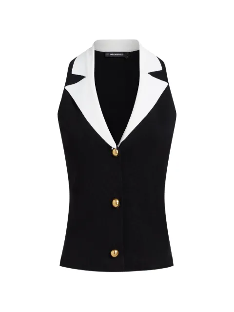 Karl Lagerfeld top con botones y cuello en V
