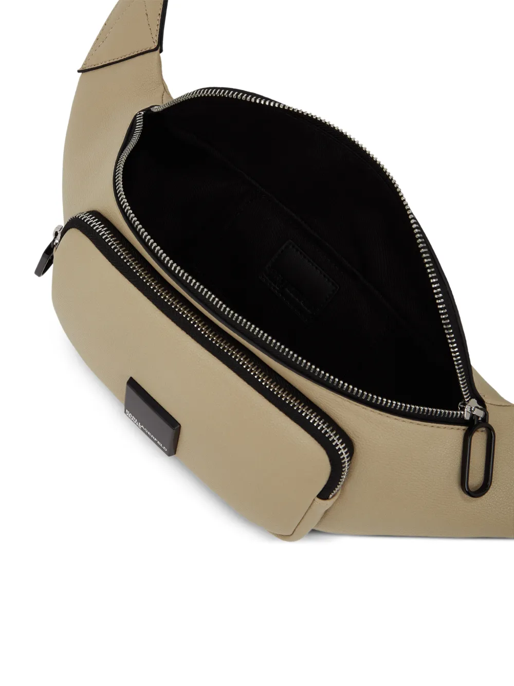 Karl Lagerfeld Jeans Box heuptas met logo en ritssluiting Beige