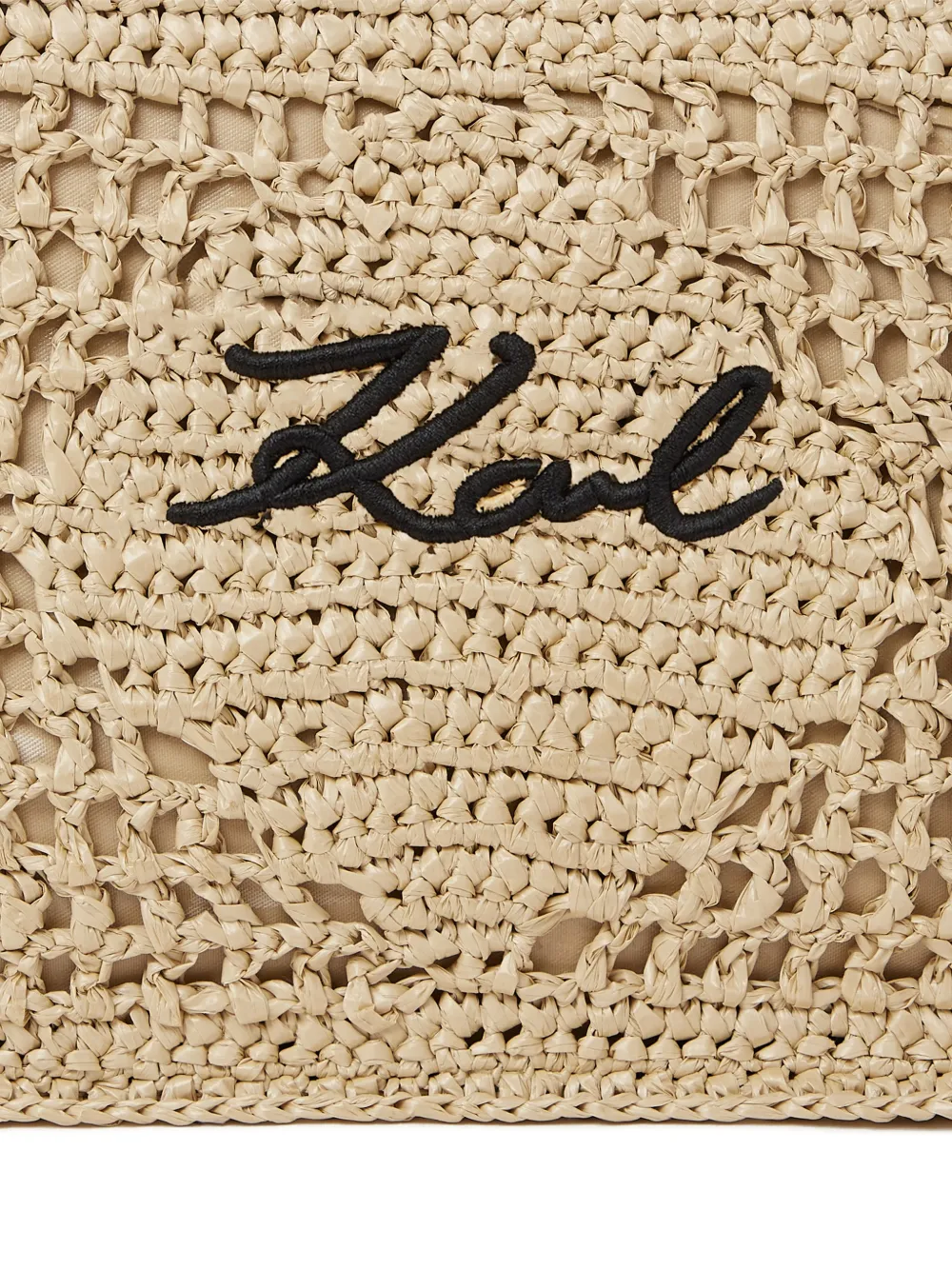  Karl Lagerfeld Signature Crochet Pouch - Neutrals 
