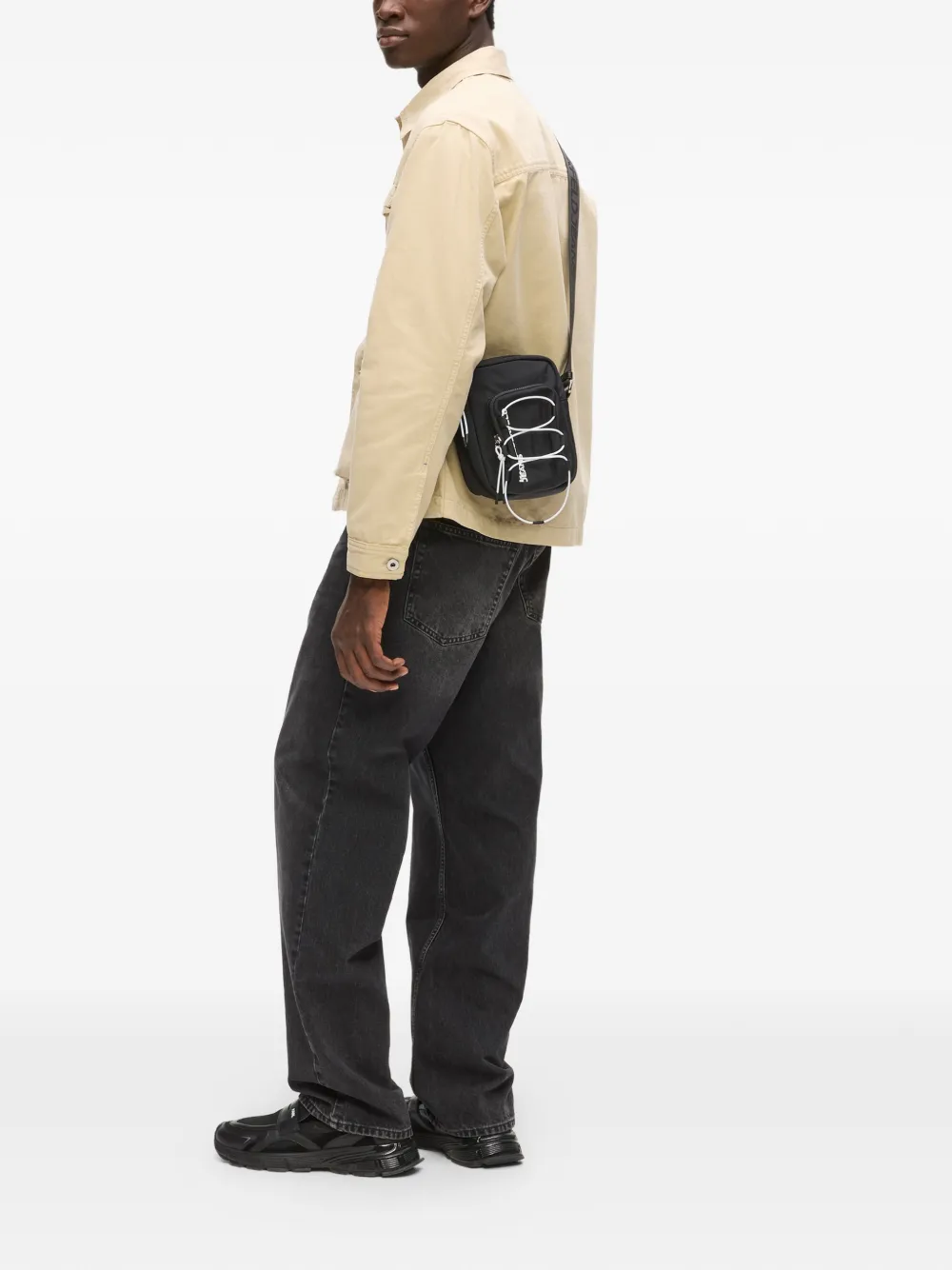 Karl Lagerfeld Jeans String Utility Reporter menssager tas Zwart