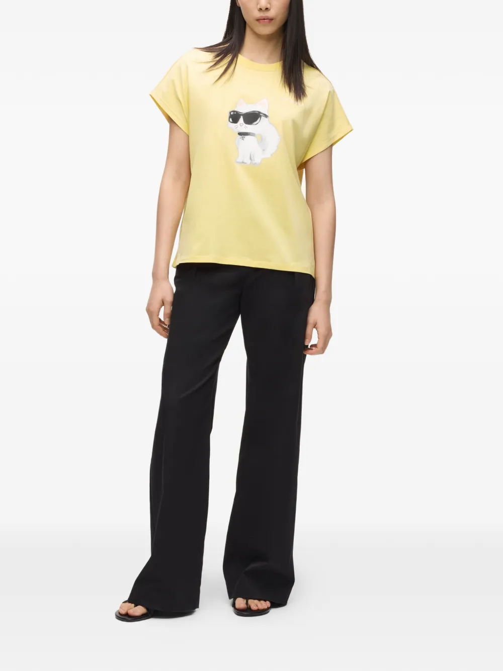 Karl Lagerfeld Ikon Choupette aquarelle T-shirt Geel