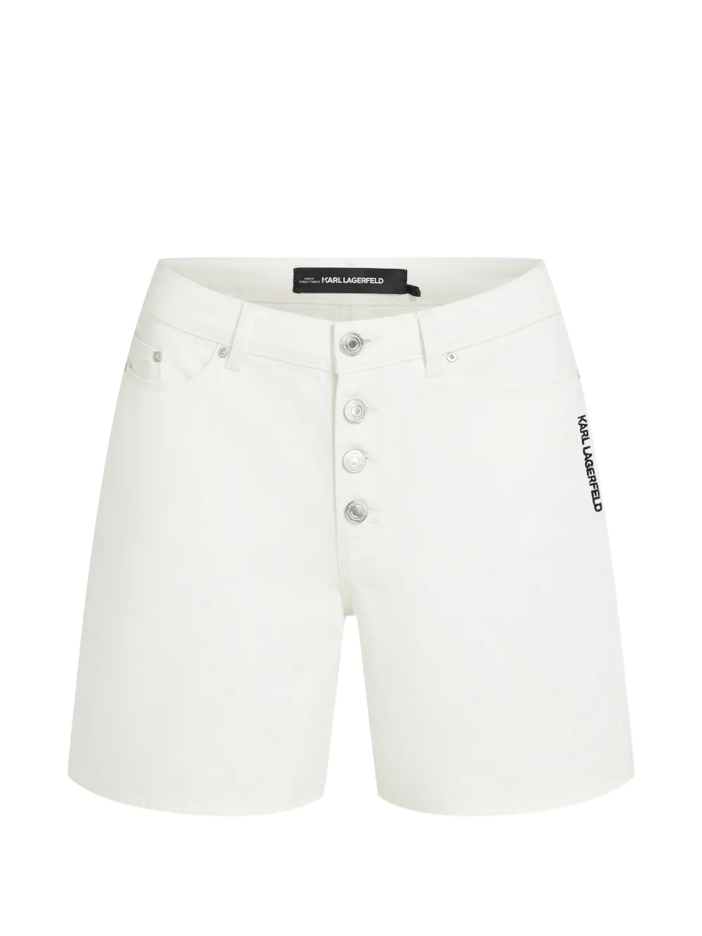 Karl Lagerfeld Shorts Ikon con bottoni - Bianco