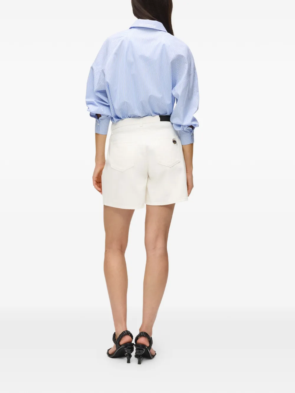 Karl Lagerfeld Ikon shorts met knoopsluiting Wit