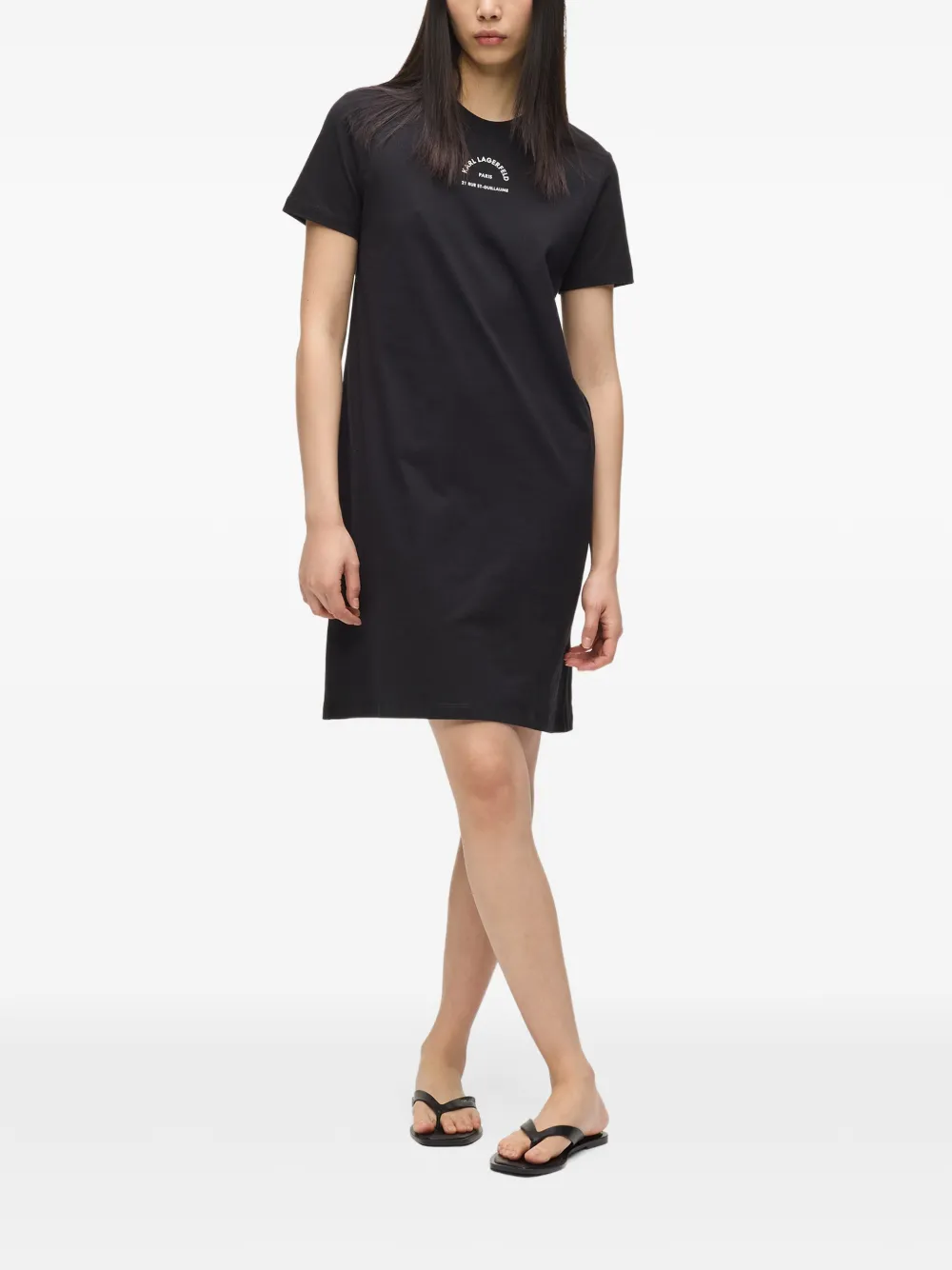 Karl Lagerfeld Rue St. Guillaume T-shirten mini-jurk Zwart