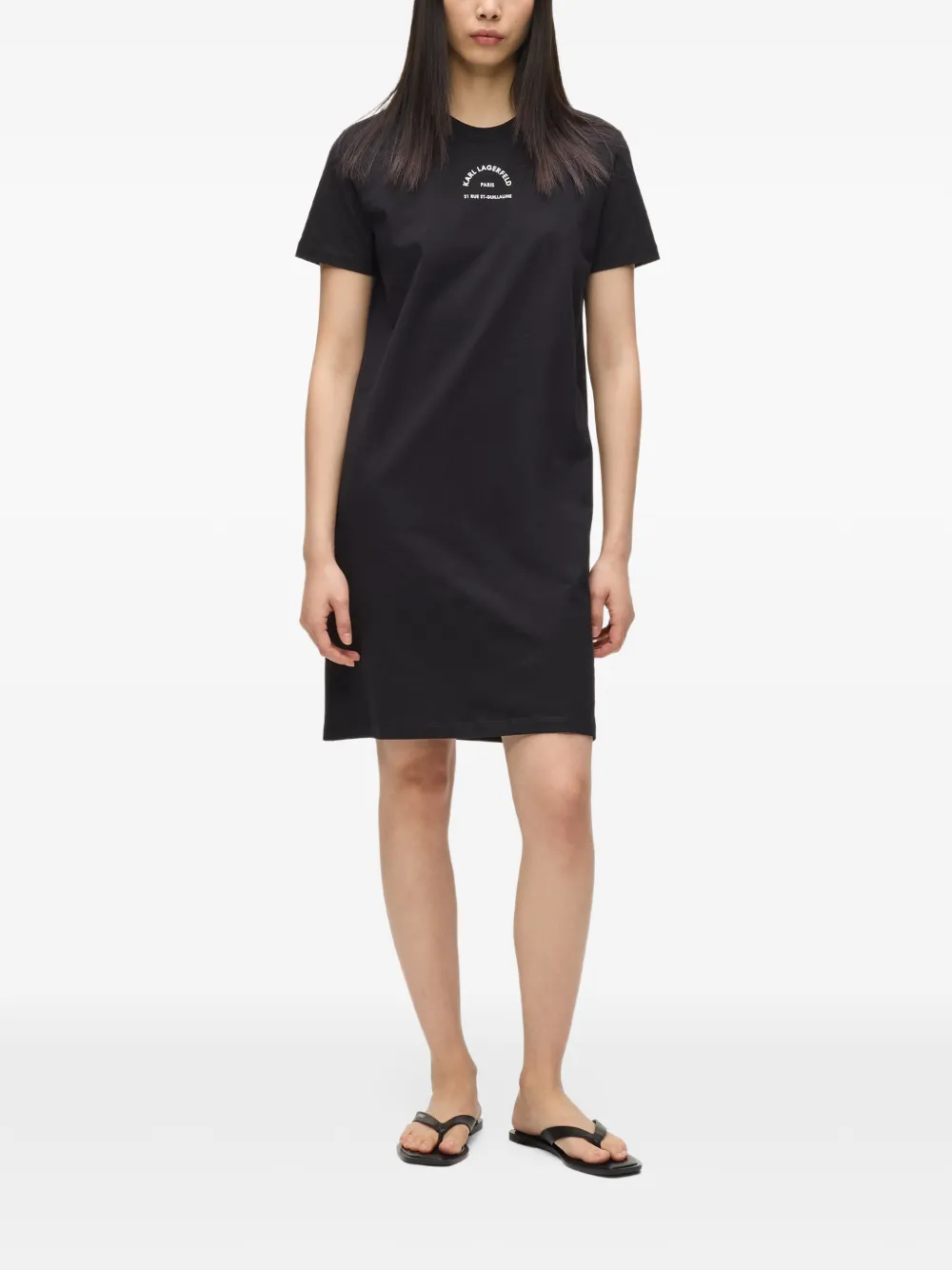 Karl Lagerfeld Rue St. Guillaume T-shirten mini-jurk Zwart