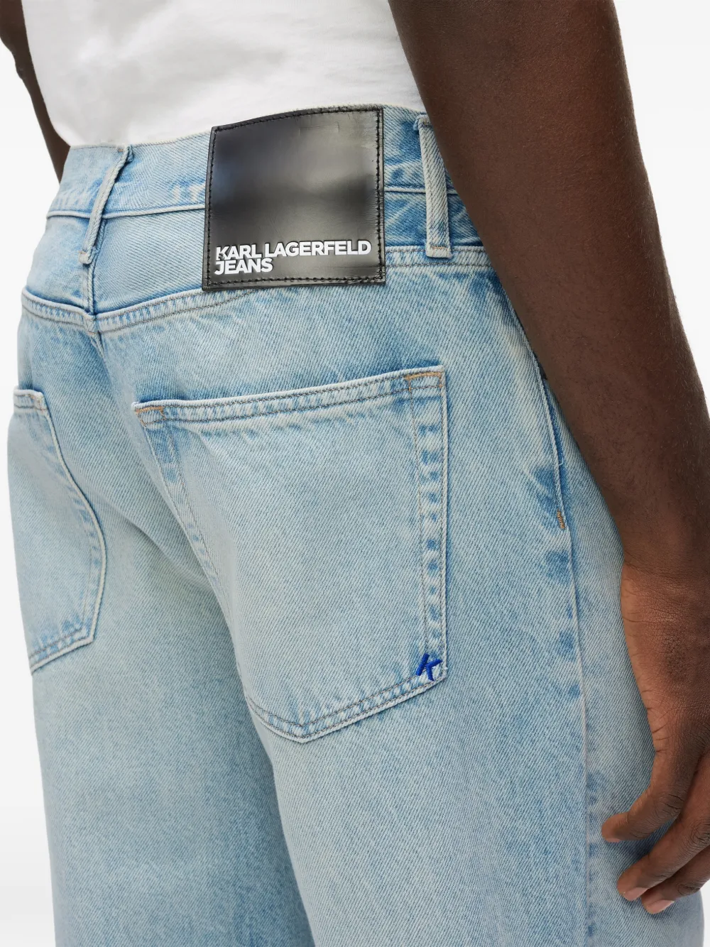Karl Lagerfeld Jeans Straight jeans met acid wash Blauw