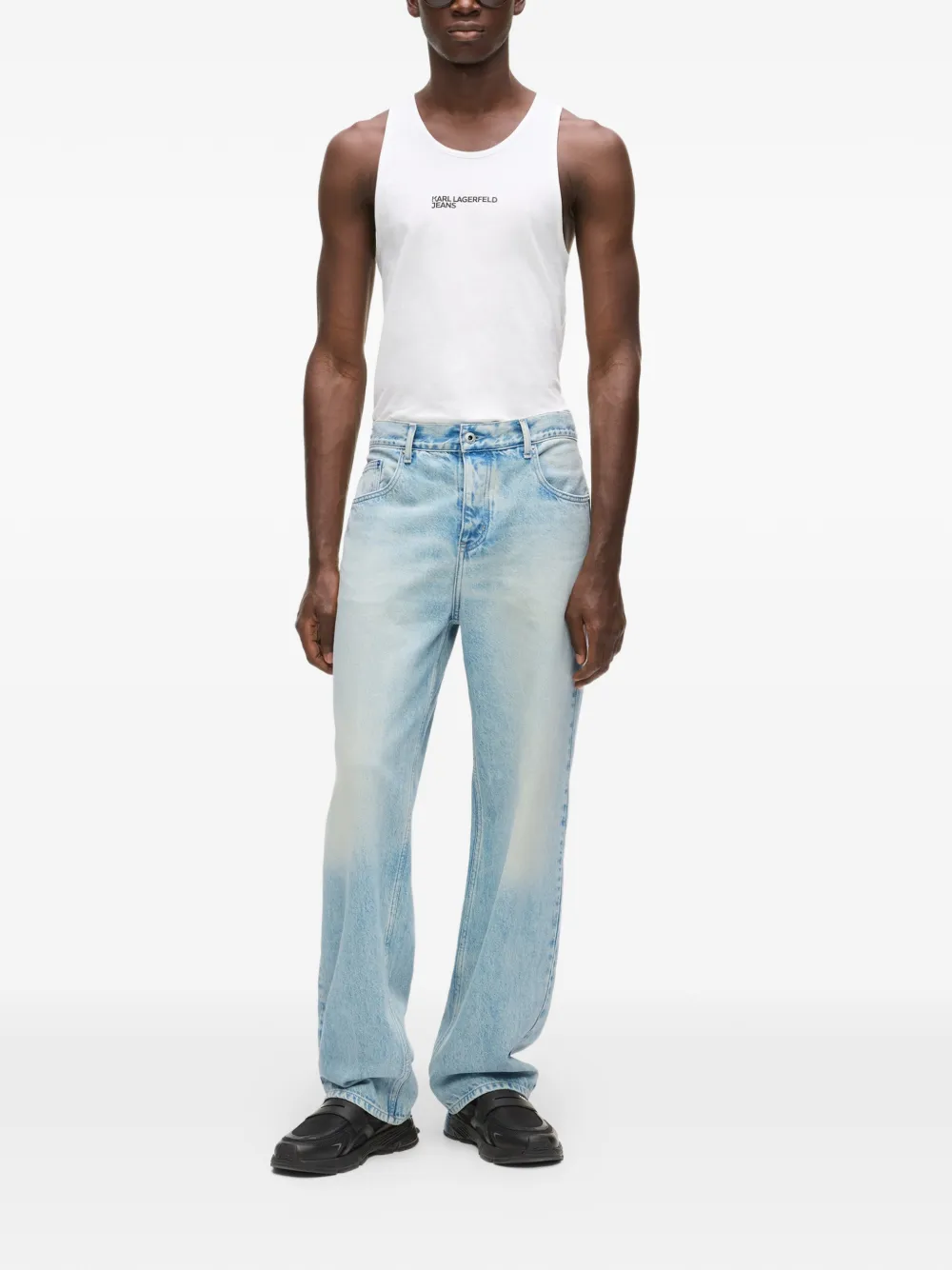 Karl Lagerfeld Jeans Straight jeans met acid wash Blauw