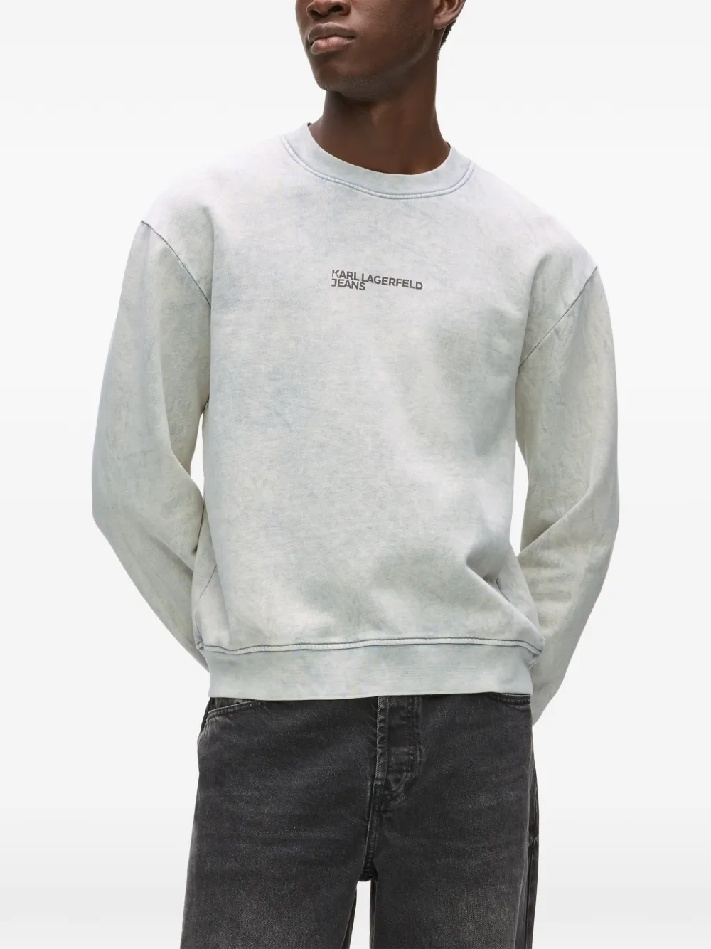 Karl Lagerfeld Jeans Sweater met ronde hals Grijs