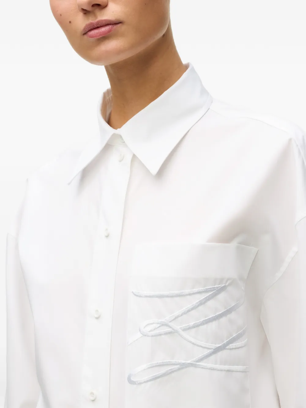 Karl Lagerfeld x Amber Valletta blouse met kenmerkend detail Wit