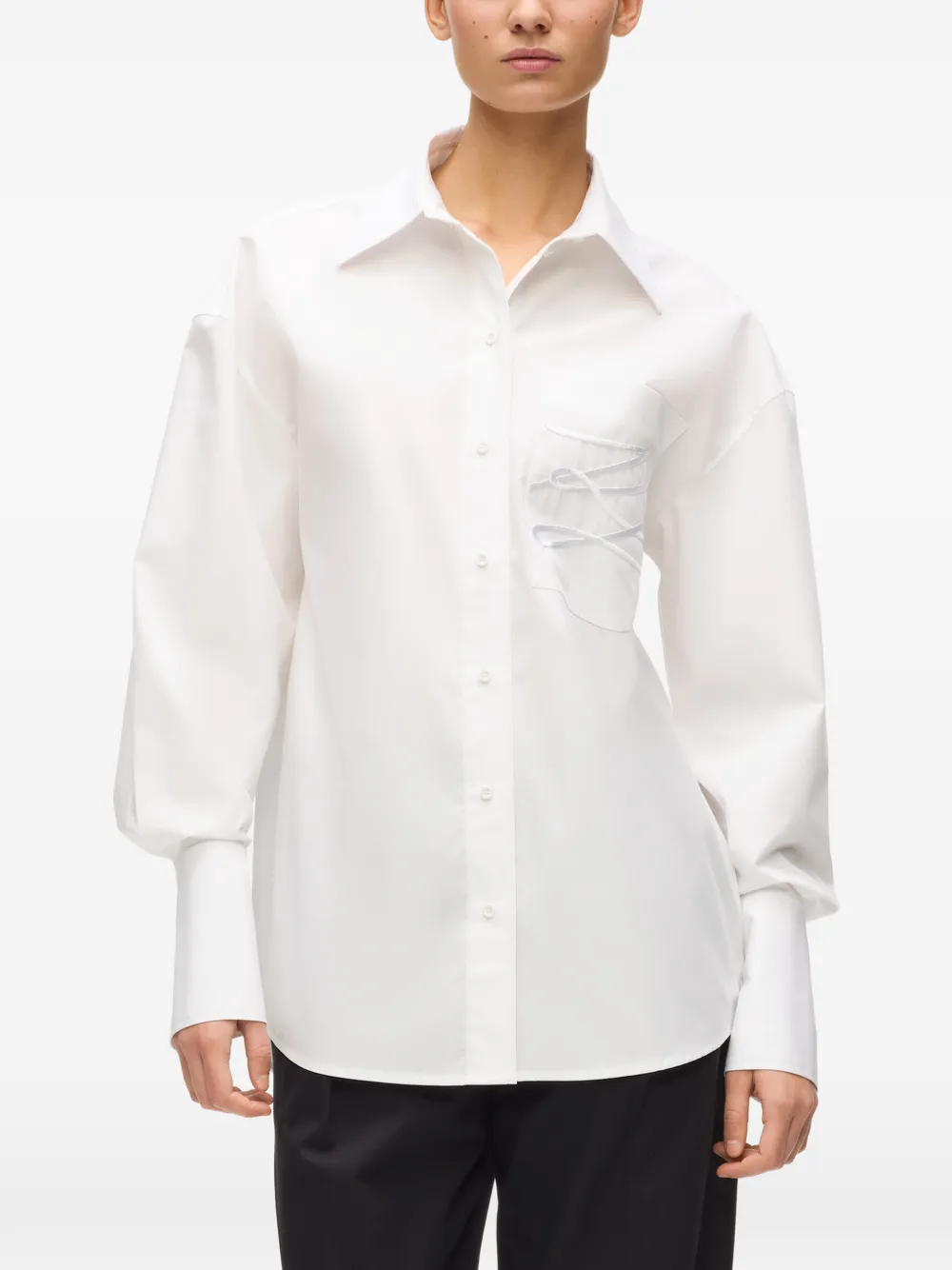 Karl Lagerfeld x Amber Valletta blouse met kenmerkend detail Wit