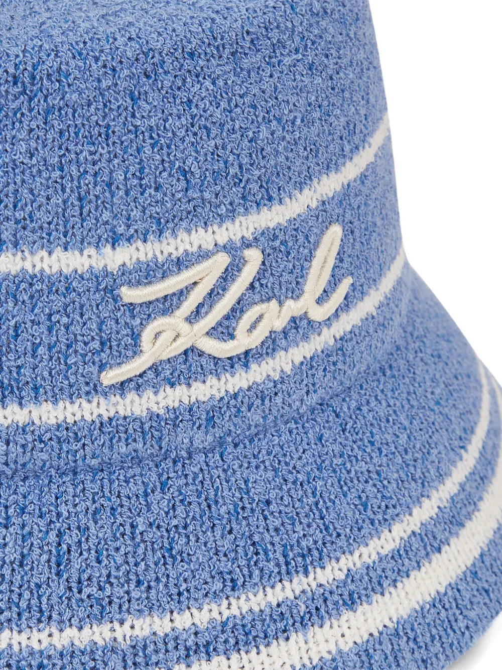 Karl Lagerfeld Gestreepte vissershoed Blauw