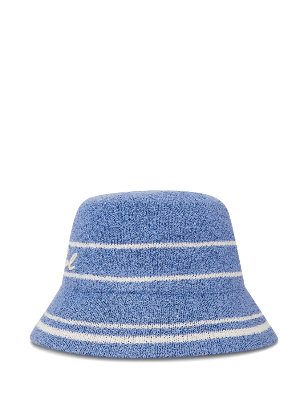 Karl Lagerfeld Gestreepte vissershoed Blauw