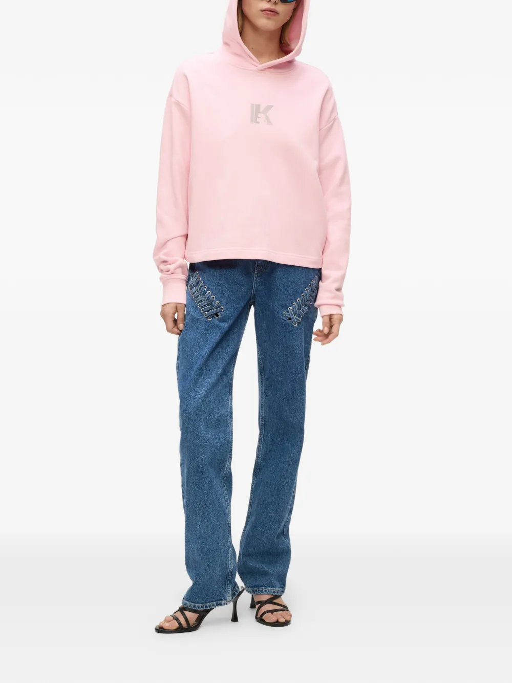 Karl Lagerfeld Jeans Hoodie met logo Roze