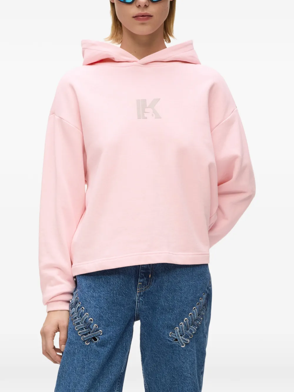 Karl Lagerfeld Jeans Hoodie met logo Roze