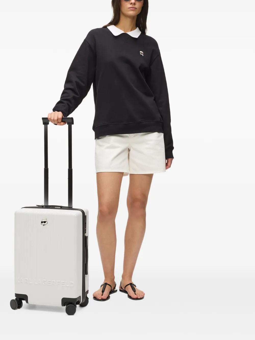 Karl Lagerfeld Ikon Choupette handbagage met logo-reliëf Wit