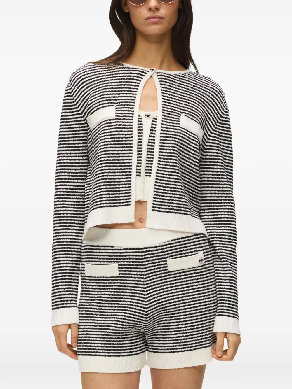 Karl Lagerfeld Ikon gestreept vest Zwart