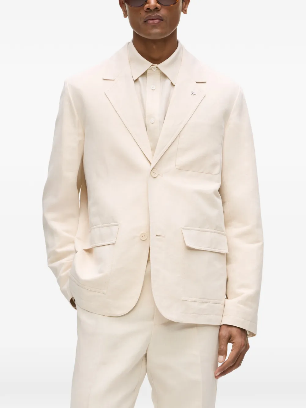  Karl Lagerfeld Buttoned Pocket Blazer - Brown 