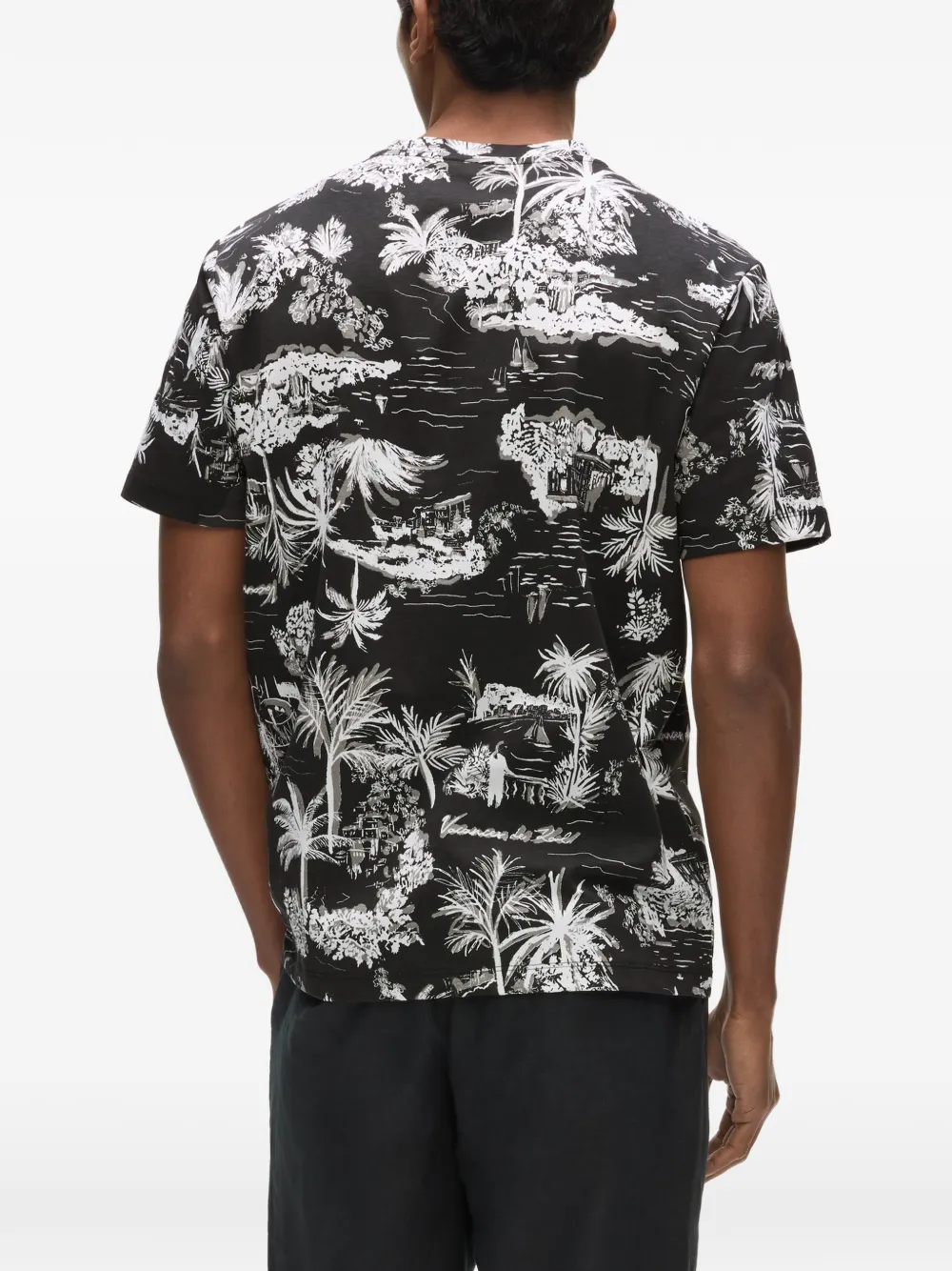 Karl Lagerfeld T-shirt met Villa la Vigie print Zwart