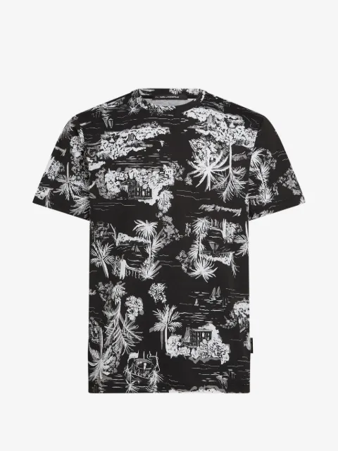 Karl Lagerfeld Villa la Vigie print T-shirt