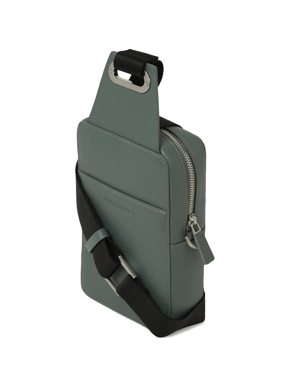  Karl Lagerfeld Monogram Leather Shoulder Bag - Green 