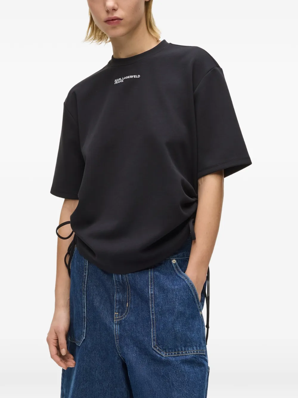 Karl Lagerfeld Jeans T-shirt met stropdas Zwart