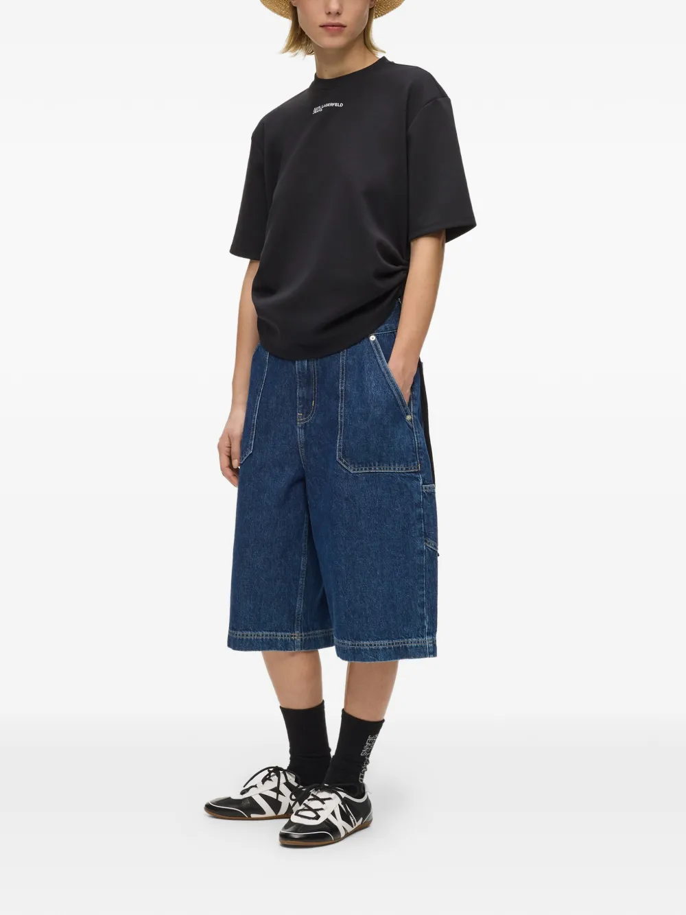Karl Lagerfeld Jeans T-shirt met stropdas Zwart