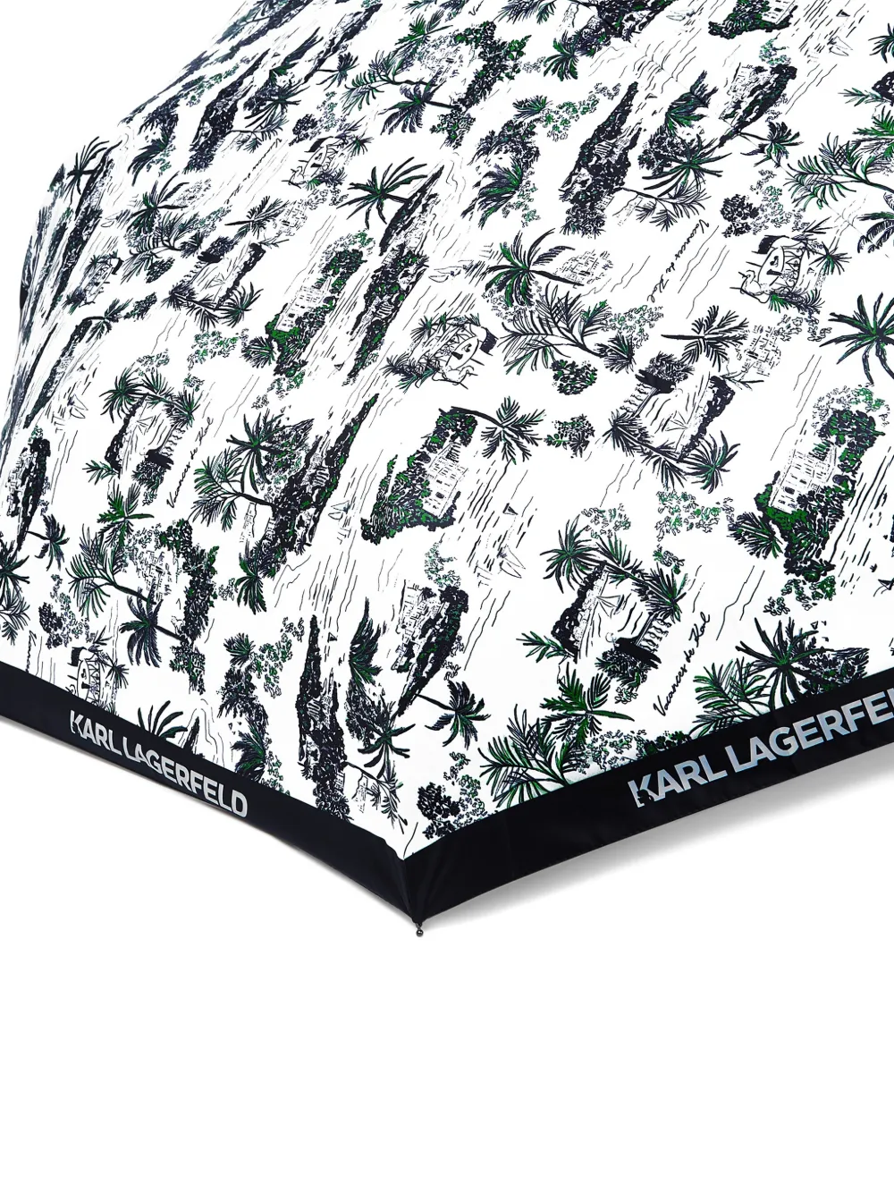 Karl Lagerfeld K Signature Villa de Vigie kleine paraplu Wit