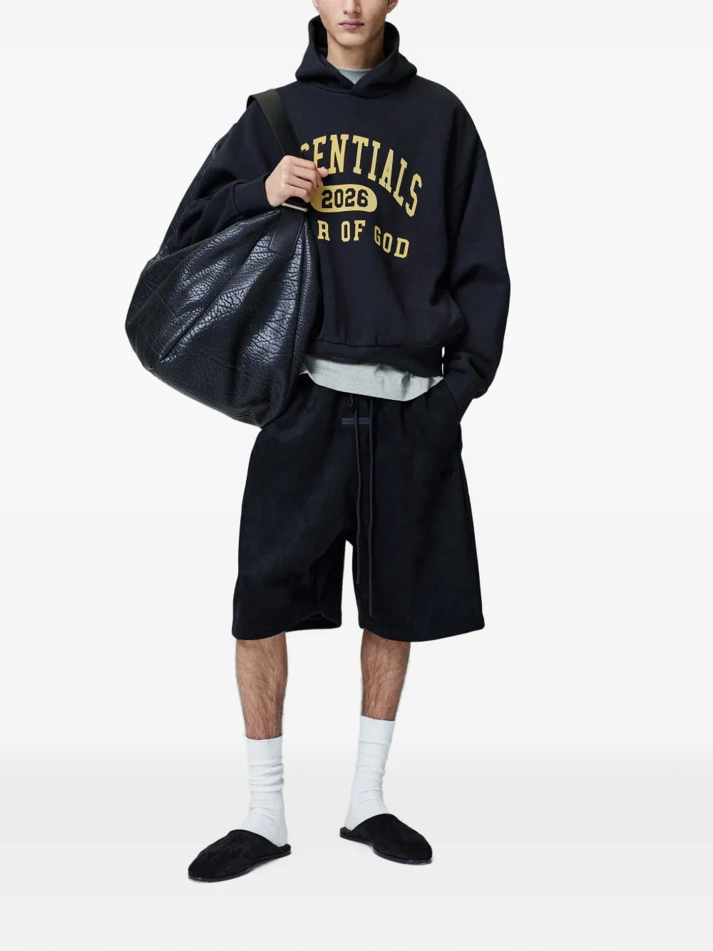 FEAR OF GOD ESSENTIALS Hoodie met logoprint Zwart