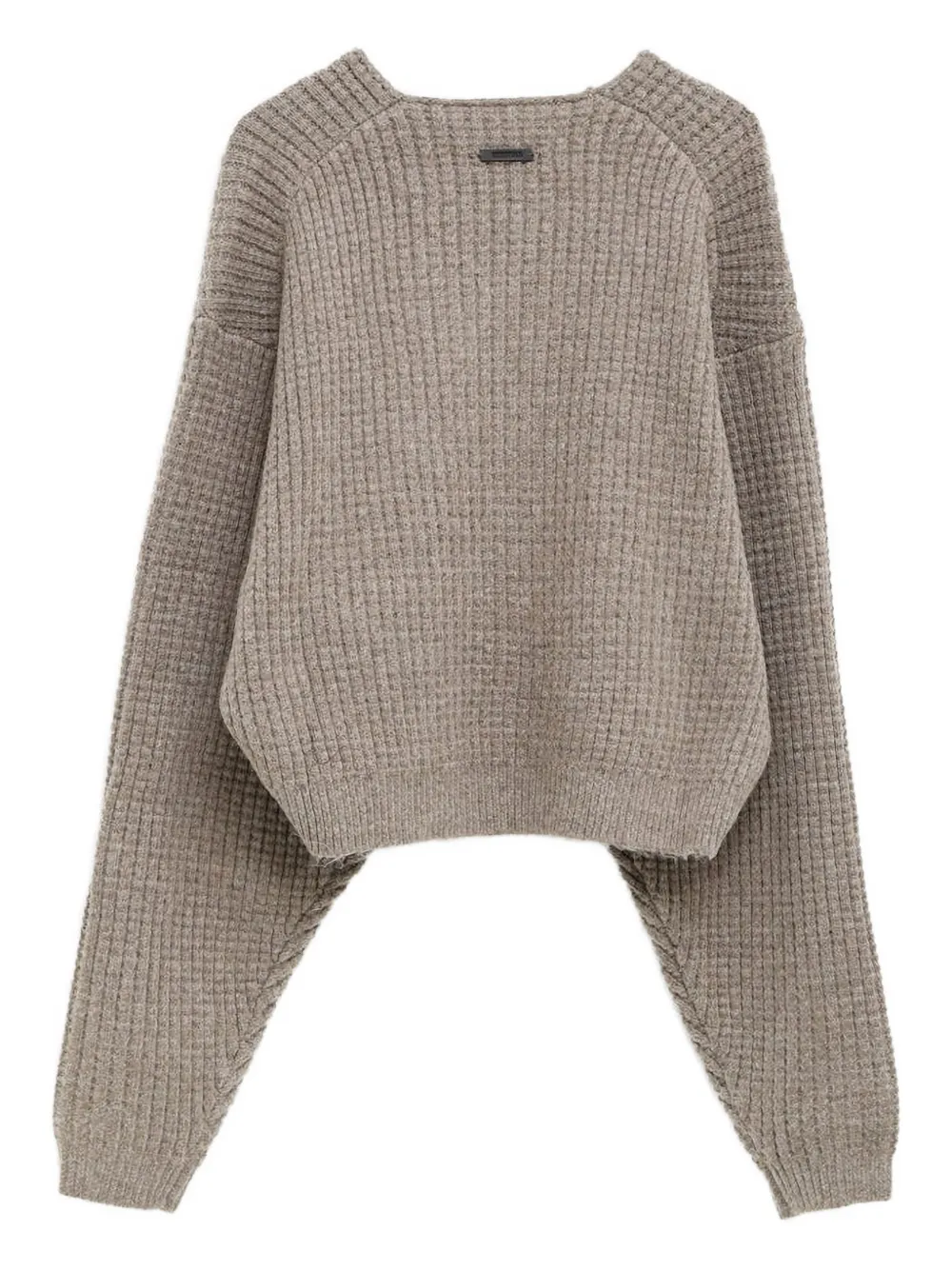 Essentials Waffle-knit Sweater In Brown