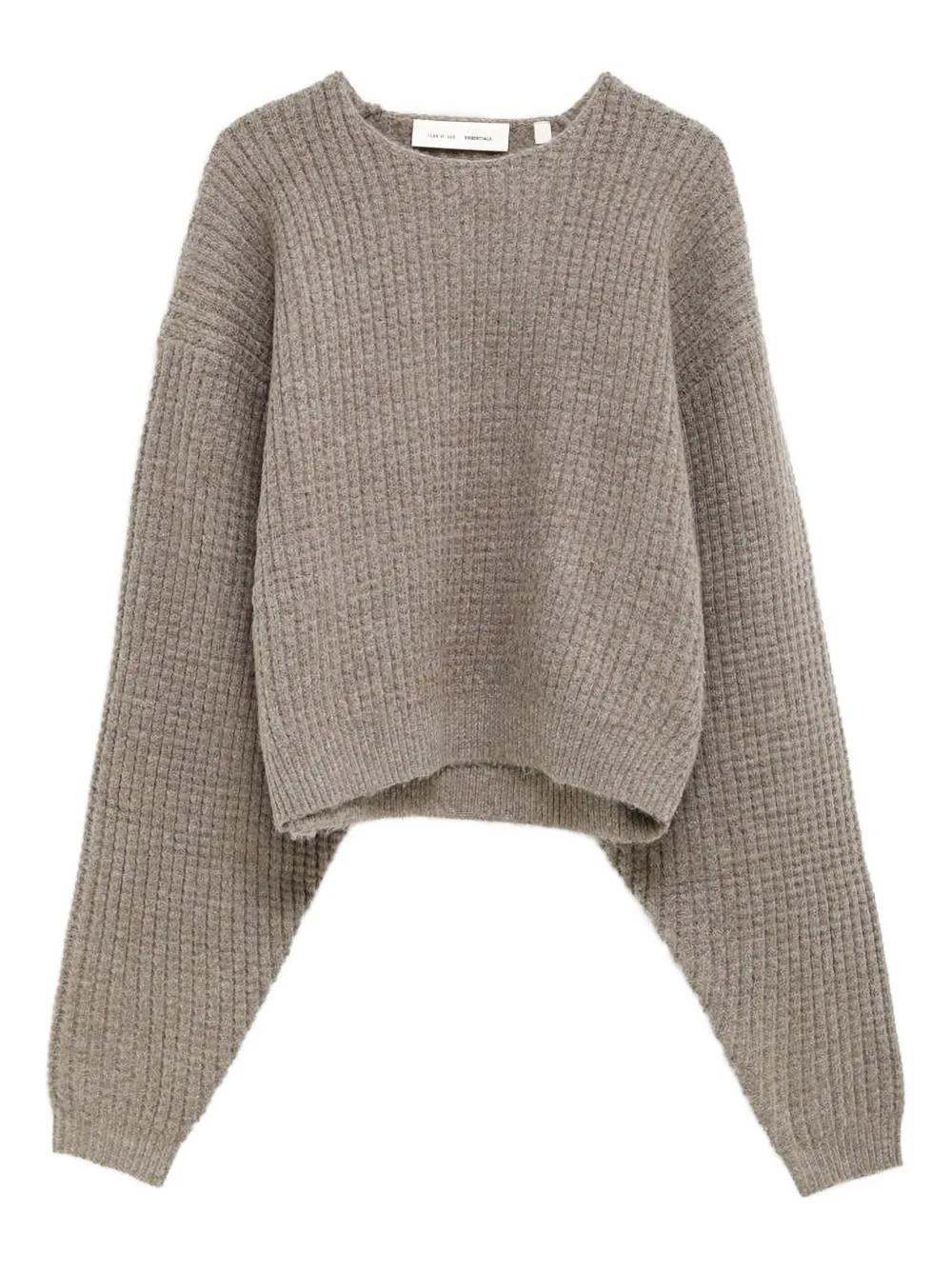 Essentials Waffle-knit Sweater In Brown