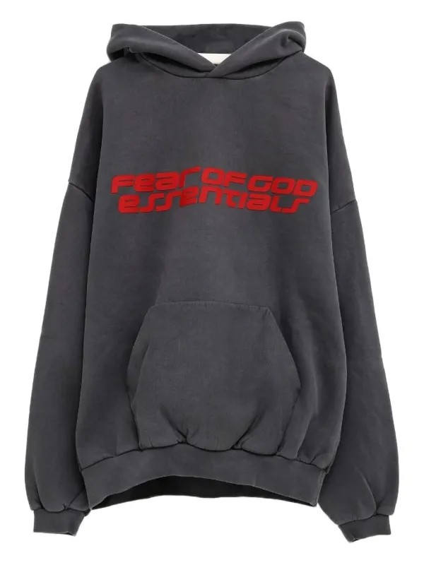 FEAR OF GOD ESSENTIALS 90s ロゴプリント パーカー | グレー
