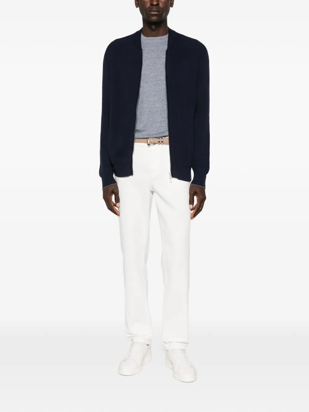 Brunello Cucinelli zip ribbed sweater | Knitted Sweaters | Image 2