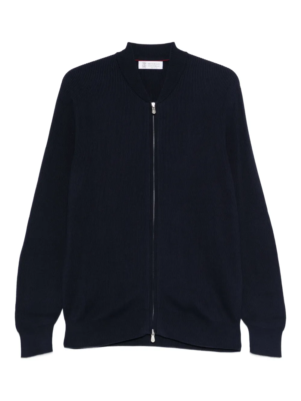 Brunello Cucinelli zip ribbed sweater | Blue | Image 1